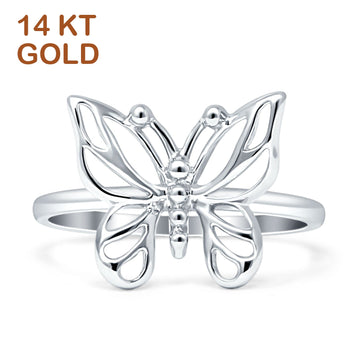 Butterfly Statement Thumb Ring 14K White Gold Wholesale